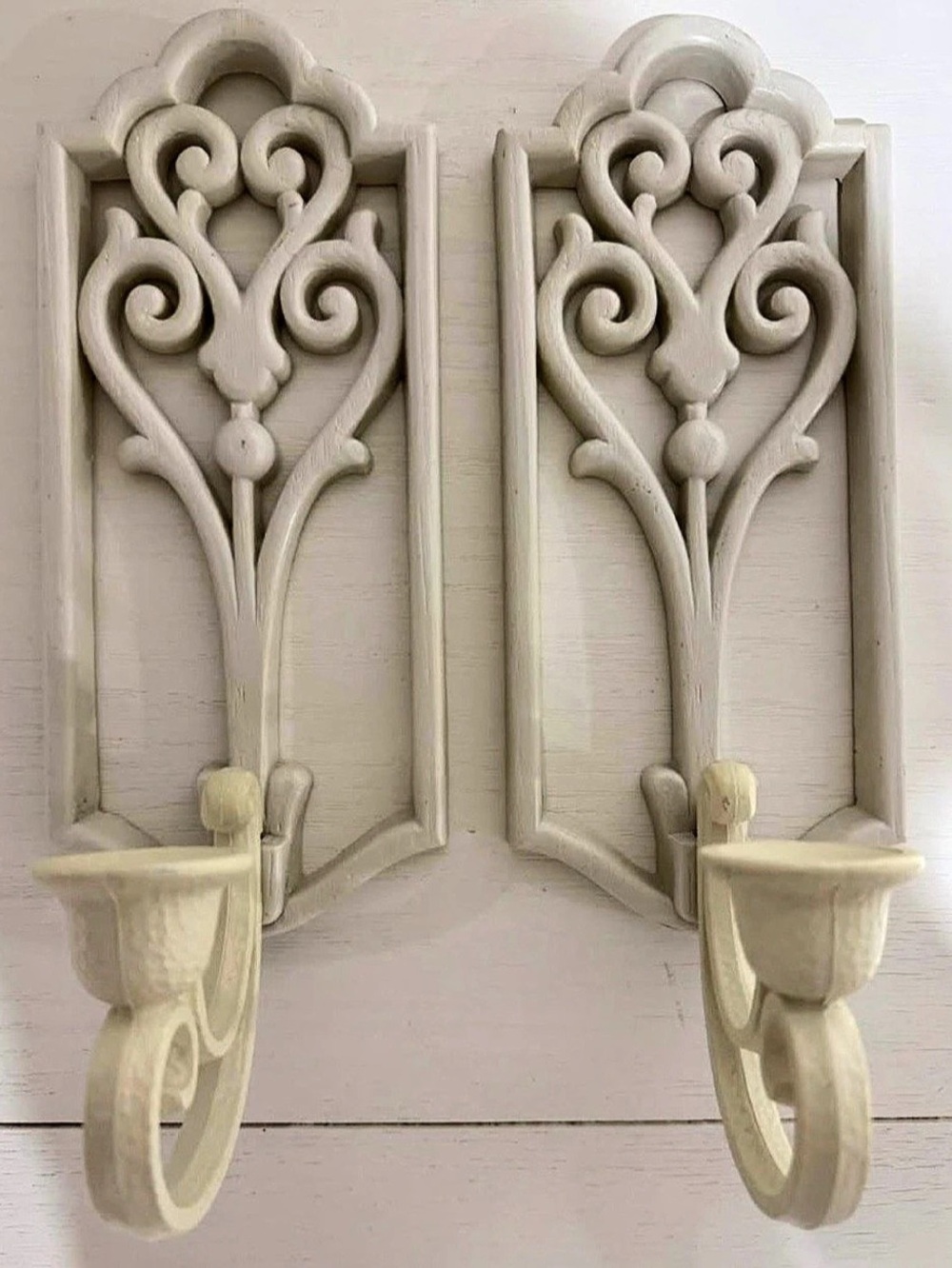 Vtg homco cream candle sconces
